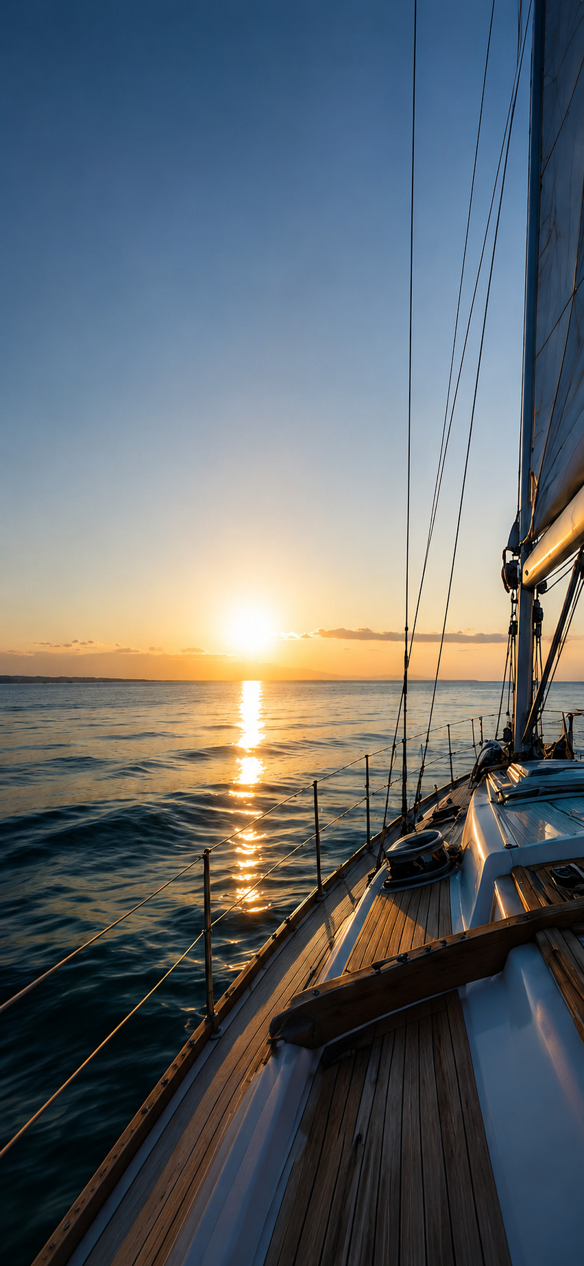 Un voilier au coucher du soleil